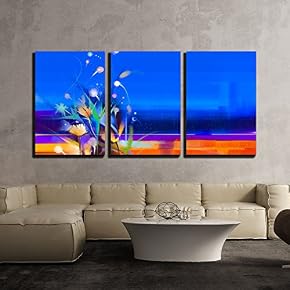 Abstract Colorful Oil Painting Landscape x3 Panels