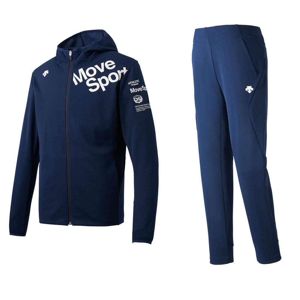 DESCENTE（デサント）クアトロセンサースウェット フルジップパーカー 上下セット トレーニングウェア DMMNJF21/DMMNJG21 NV×NV L