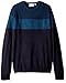 Calvin Klein Men's Merino Color Blocked Crew Neck Sweater, Blue, Medium