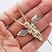Expression Jewelry Gold Tone Sparkled Silver Stardust Wings Hip Hop Guardian Angel Necklace (Gold Tone Angel Pendant - Silver Wings)