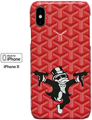 iPhone X Case Luxury Street Art Fashion Hustler Protective Durable Slim Case (RedHustler)