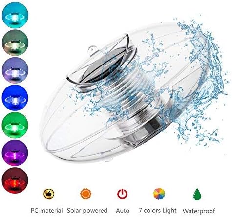 Eletorot Solar Pool lights Floating light Pond Lights Lamp Globe Floating Night Light Waterproof PC Ball LED Light Solar Powered Color Changing For Baths Tub Party Lands Lamps Garden Swimming Pool Dec