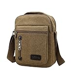 Urmiss Classic Canvas Messenger Bag Small Travel School Crossbody Bag for iPad and Tablet