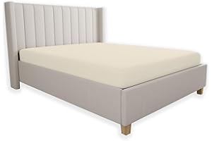 100% Cotton Percale King Size Fitted Sheet Only Ecru, Breathable Cool & Crisp Fitted Sheet King Size (78" x 80") with Deep Pocket, Holiday Gifting Ecru Bed Sheets King by Color Sense