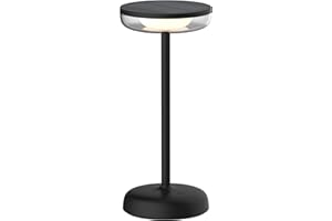 VerLuce Cocktail Style Solar Table Lamp – Cordless LED Light with USB-C Charging, Dimmable Warm 2700K Glow, Weather Resistant for Indoor/Outdoor Use – Black, 1 Pack
