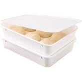 XUOHEAD 2 Pack Pizza Dough Proofing Box, Pizza Storage Container，Food Storage Containers with Lids，Pizza Pack Container Expandable，Bread Proofing Box，Stackable Commercial Quality Trays with Covers