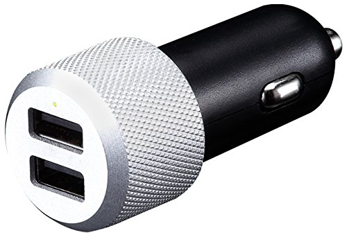 Just Mobile Highway Max Car Charger 2-Port Total 4.2A/21Watt No Cable Premium Unibody Aluminum (CC-128S)