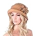Lawliet Womens 1920s Winter Wool Cap Beret Beanie Cloche Bucket Hat A299 (Camel)