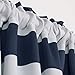 Deconovo Navy Blue Striped Room Darkening Curtains Rod Pocket Nautical Navy and Greyish White Striped Curtains for Kids Room 52W X 84L Navy Blue 2 Panels