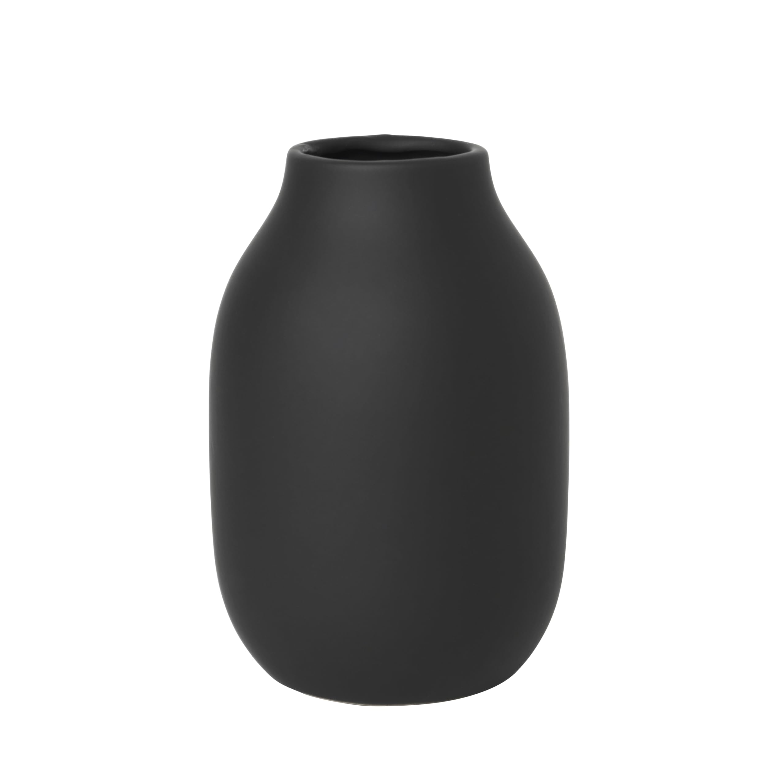 blomus - COLORA- Vase S made of earthenware, peat, made craftsmanship, elegant and decorative table vase, surface-friendly home accessory (H x W x D): 15 x 10.5 x 10.5 cm, Peat, 65902