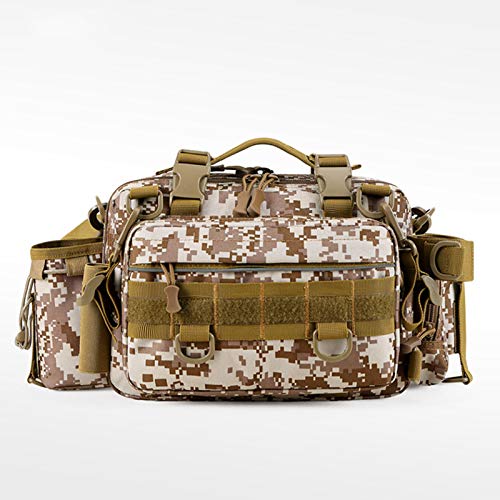 HAOLIN Große Kapazität Angeltasche Multifunktion 600D Nylon wasserdichte Outdoor-Taille Umhängetasche Angelgerät,2
