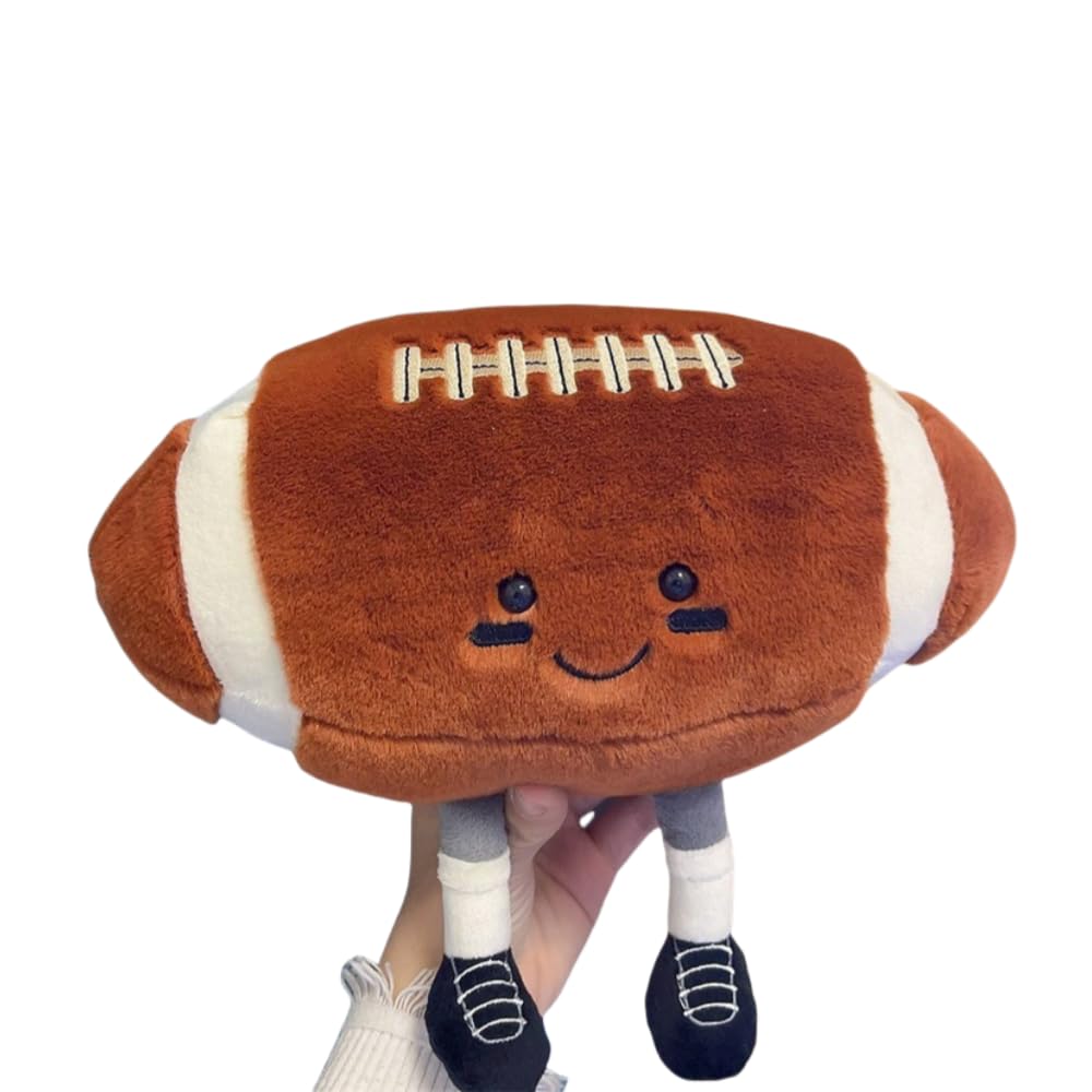 Photo 1 of XIZHI 12" Cute Football Plush Toys Soft Stuffed Sport Throw Pillow Plush Ball Gift for Kids Birthday and Christmas Decoration (Rugby)