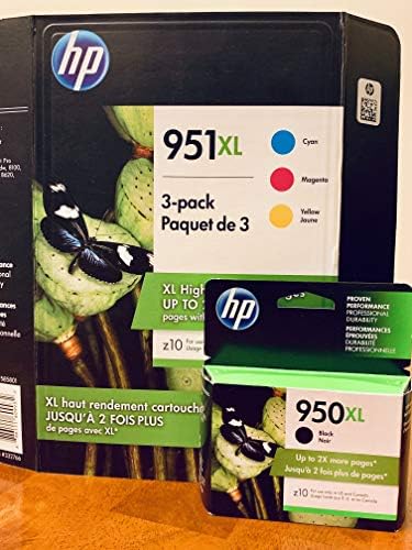 HP 950XL 951XL Combo Pack Ink Cartridges Black, Cyan, Magenta & Yellow 4 Ink Cartridges(CN045AN CN046AN CN047AN CN048AN) for HP Officejet Pro 8610 8600 8620 8100 251dw 8630 8625 8615 276dw