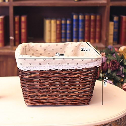 Desktop Storage Basket Family Bedroom Storage Box Toy Storage Basket Weaving , brown
