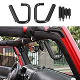 Front Grab Handles Grab Bars Handle Grips for Jeep Wrangler JK JKU Sport Sahara Rubicon & Unlimited 2007-2018