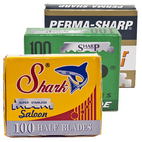 Variedad Pack de 300 Cuchillas de Barber Razor Tiburón, Sharp, 7 a.m