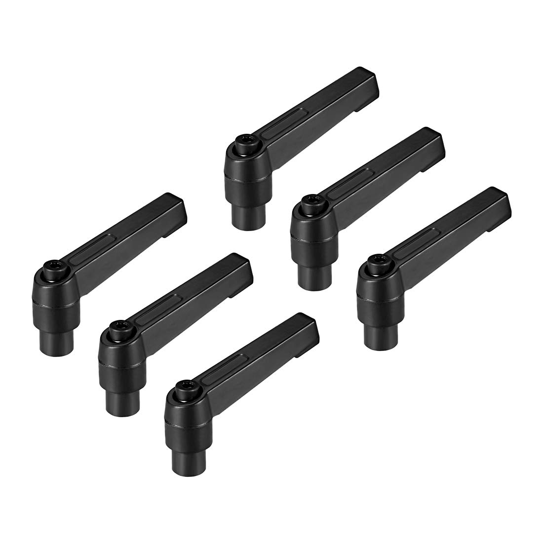 sourcing map M6x1.0mm Handle Adjustable Clamping Lever Thread Push Button Ratchet Female Threaded Stud 6 Pcs