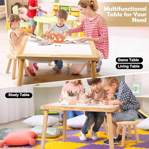 Homodoskey Sensory Table, Study Dining Toys Storage Table for Kids, Activity Table with Storage Bins-Multifunctional Toddler Activity Table Promotes Sensory Experiences and Growth