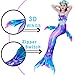 Girls Mermaid Tails for Swimming Bathing Suits Mermaid Theme Swimsuits Toddler Girls Birthday Gift for 3-12Y (C-Purple, 5-6 Years)