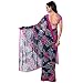 Jaanvi fashion Blue Printed Chiffon SareeWith Unstitched Blouse