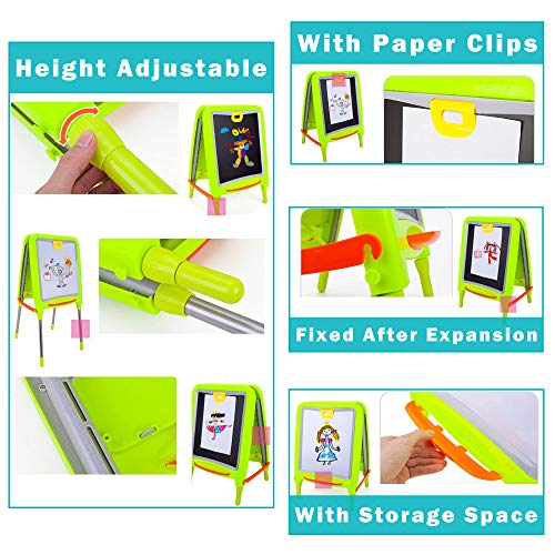 COLOR TREE Kids Easels Art Tables, 3 in 1 Standing Toddler Art Easel