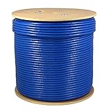 SolidLink 1000ft CAT6A S/FTP in-Wall (CMR Rated) UL Listed Bare Copper Solid 23AWG Conductor 550Mhz Fluke Tested Ethernet Wire (Blue)