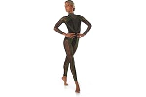 ALEXANDRA COLLECTION Eerie Nights Long Sleeve Mesh Unitard Body Suit
