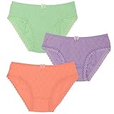 Lucky & Me Lily Little Girls Underwear, Organic Cotton Briefs, Cotton Candy, 3-Pack, 4/5