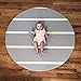 Baby Play Mat | One-Piece Reversible Foam Floor Mat | Large | Eco-Friendly | Extra Soft | Non-Toxic | Baby | Toddlers | Kids (Grey Ikat + Stripe, Round)