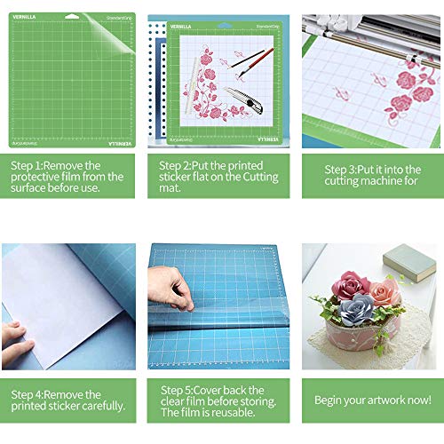VERNILLA 3 pcs Standard Grip Cutting Mats 12x12 for Cricut Maker