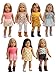 sweet dolly 18 Inches Doll Clothes, 7 Outfits Mixed Matching for American Girl Doll, Our Generation Doll, Journey Girl Doll