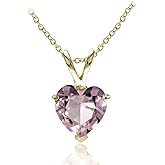 Yellow Gold Flashed Sterling Silver Simulated Gemstone 7mm Heart Pendant Necklace