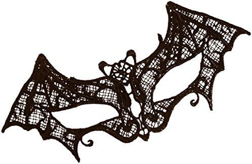 HENBRANDT 1 x Black Lace Bat Mask Masquerade Eye Mask Domino Gothic Vampire Bat Accessories Eyemask Halloween Fancy Dress Costume Accessories for Adult
