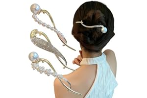Quhoxdye 4PCS Hair Clip,French Hair Clips Pearl Decor Banana Clip French Style Twist Hair Barrette Non Slip Jaw Hair Claws Ha