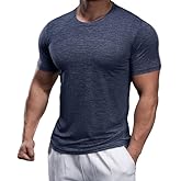 AhaAha Selected Softest Quick Dry Short Sleeve Crew Neck Men's T-Shirt Utmost Breathable Comfort Moisture Wicking Tee