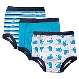 Luvable Friends 3-Pack Water Resistant Training Pants, Blue Whale, 3T