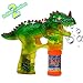 Kidsthrill T-Rex Dinosaur Bubble Shooter Gun with Sounds and Music – 2 Bubble Solution Included - Assorted Colors