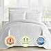 Comfy Bedding 3-Piece Bedspread Coverlet Set Oversized and Prewashed Lantern Ogee Quilted, King/California King, White