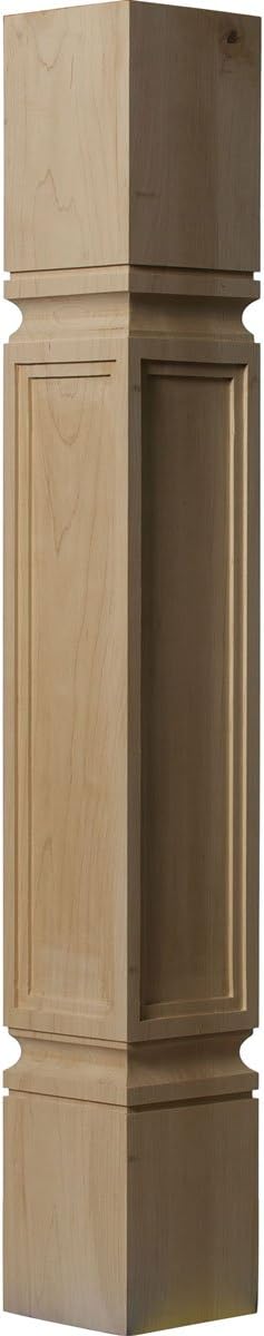 Ekena Millwork COL05X05X35KERW 5-Inch W x 5-Inch D x 35 1/2-Inch H Kent Raised Panel Cabinet Column, Rubberwood