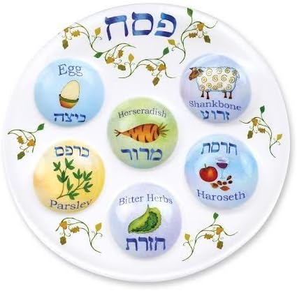 Passover Seder Plate Deluxe Quality Plastic 10 Disposable Plates (Pack of 2) by Passover Art