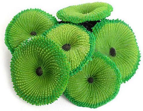 New Green coral Disk Plants Aquarium Fish Tank Landscape Decoration Glow Simulation Animal Plants Ornament no.07
