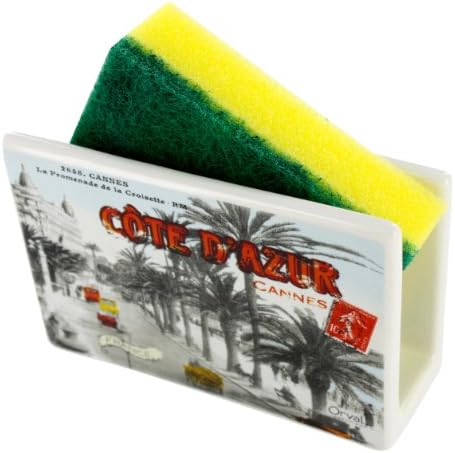 Ceramic Sponge Holder, French vintage design "Cannes - Cote D' Azur"