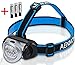 LED Headlamp Flashlight with Red Lights for Running, Camping, Reading, Kids, DIY & More - Super Bright, Lightweight & Comfortable - Headlamps come with Batteries