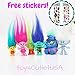 Trolls Figures | Dreamworks Movie Troll Dolls | Poppy And Friends + Trolls Stickers | 6 Piece Set 4-7cm Toys | By ToysOutLet_USA