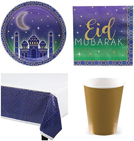 Eid Celebration Party Supplies - Value Tableware Pack for 16