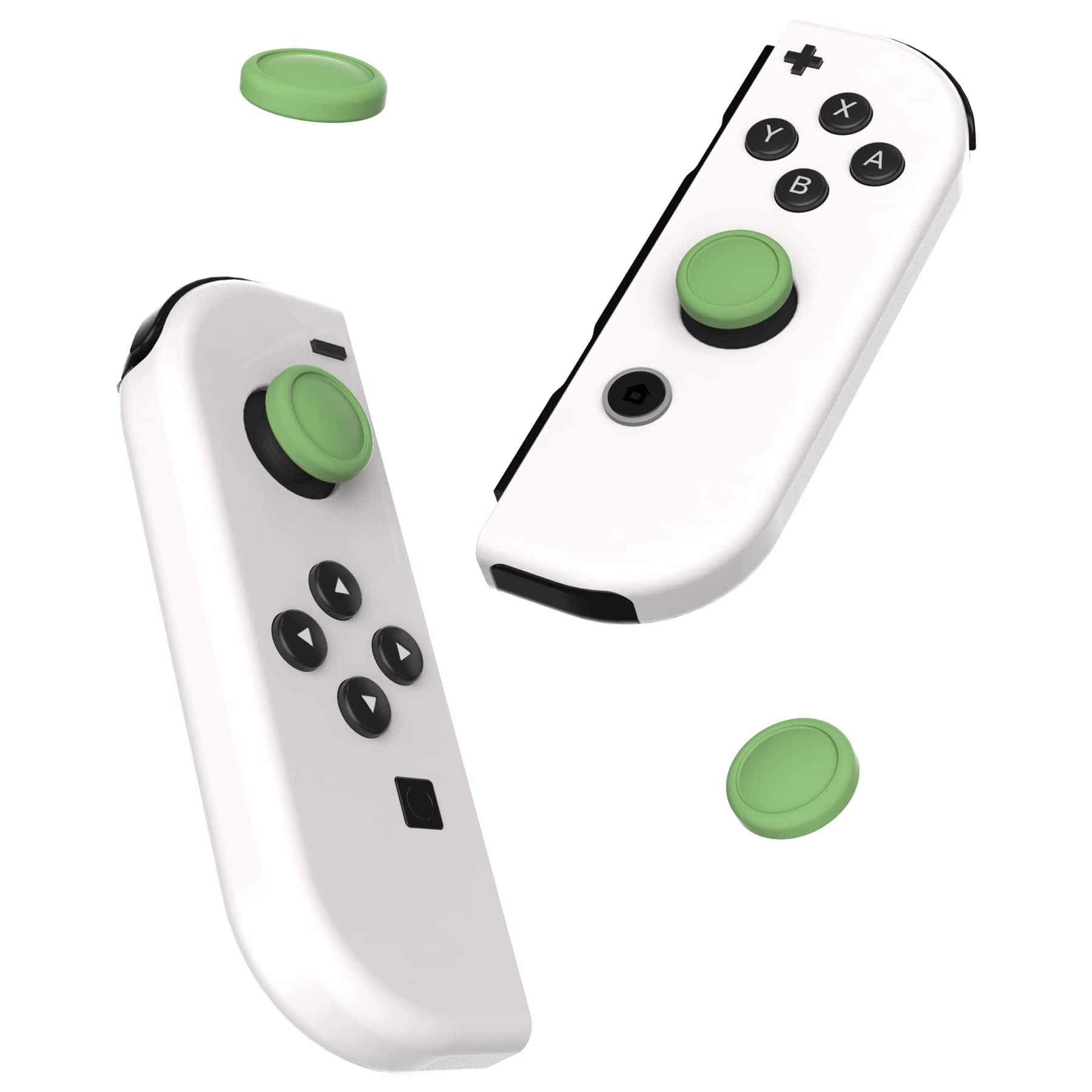 eXtremeRate PlayVital Switch Joystick Caps, Switch Lite Thumbstick Caps, Silicone Analog Cover for OLED Joycon Thumb Grips - Matcha Green