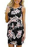 Dearlovers Women Sleeveless Summer Beach Mini Flared Tank Dress Medium Size Black