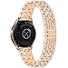 Dsytom Compatible with Samsung Galaxy Watch 42mm/Active 40mm Band, Gear Sport/S2 Classic,Metal Bracelet Replacement Bands Wristband Accessories Strap for Women(Rose Gold)