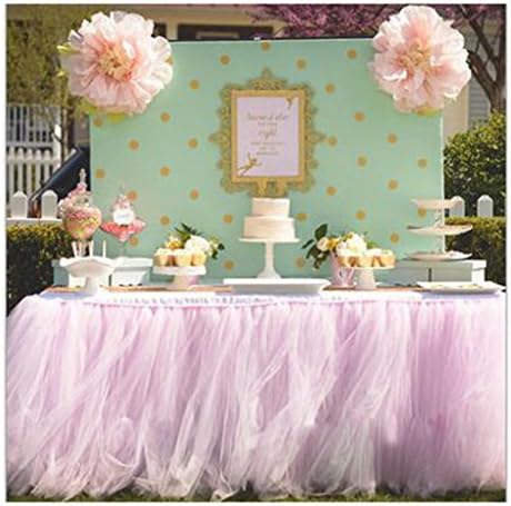 100cm x 80cm Pink Tutu Tableware Tulle Table Skirt Party Wedding Decorations