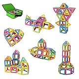 Newisland 40-Pcs Magnetic Blocks Set Kids Magnetic Toys Construction Building Tiles Blocks for Creativity Educational, Come with Container Bag